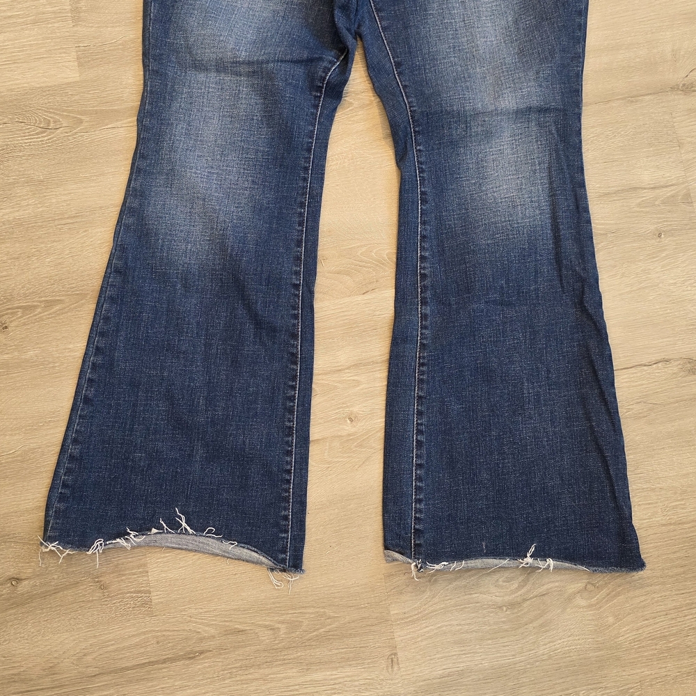 Wome Judy Blue Jeans Control Top Flare Blue Raw Hem Size 16W - Picture 3 of 7